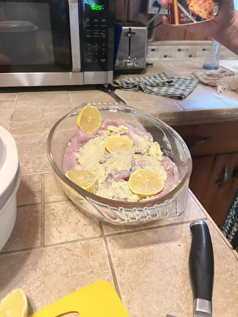 Baked whitefish with lemon zest