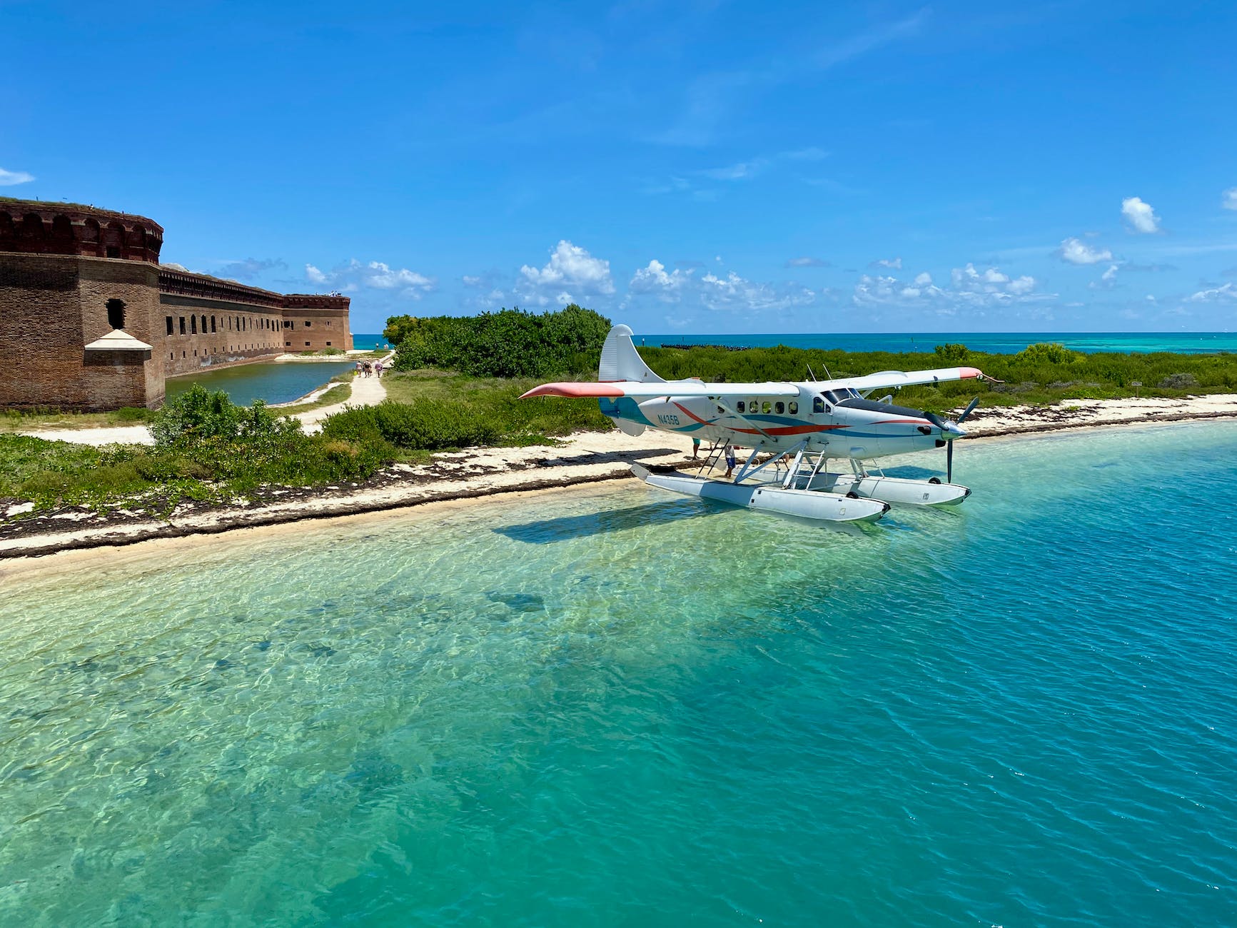 a seaplane at fort jefferson in the dry tortugas in key west florida united states