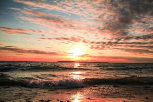 seashore during golden hour