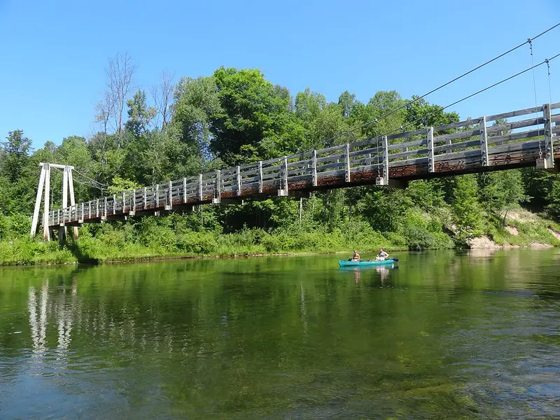 Suspension Bridge on the Manistee River Trail 