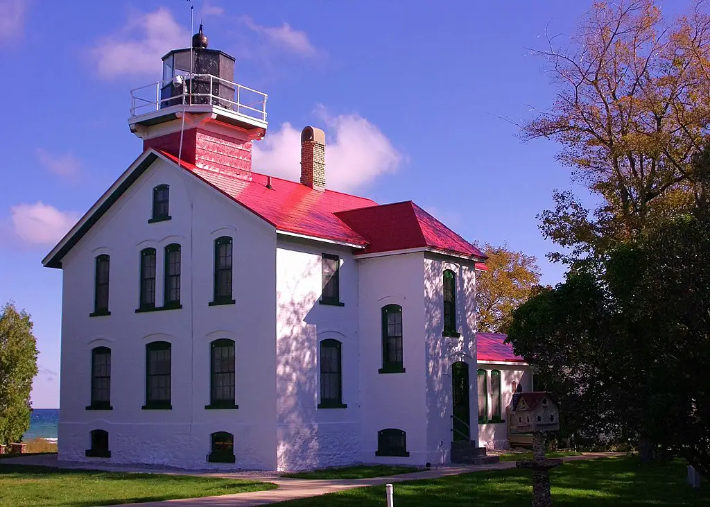 Grand Traverse Light at the tip of Leelanau Peninsula, Michigan, USA