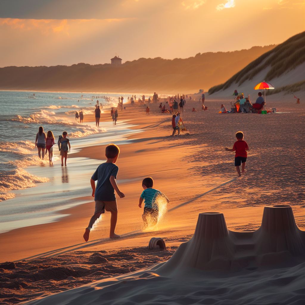 Kids playing on the beach