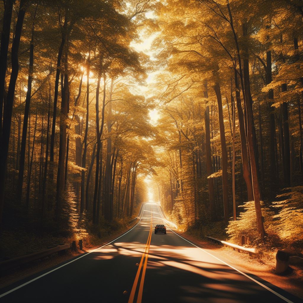 Lake Michigan Day Trips - Tunnel of trees along M-22