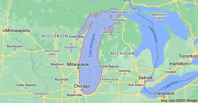 Map of Lake Michigan