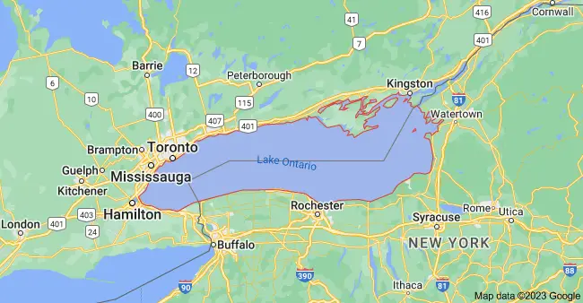 Map of Lake Ontario