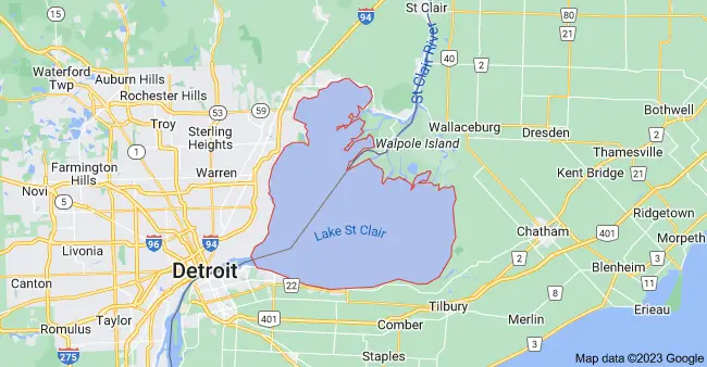 Map of Lake St. Clair