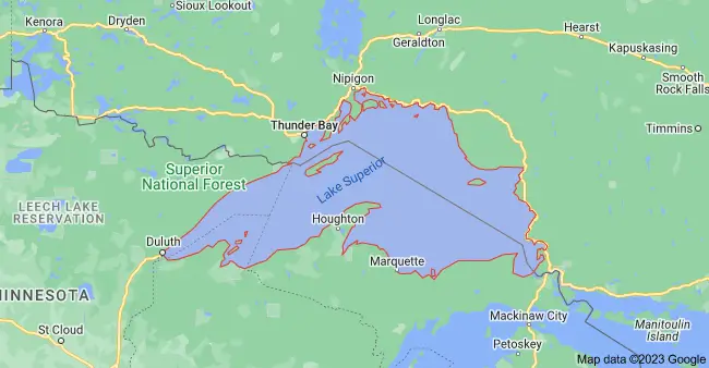 Map of Lake Superior