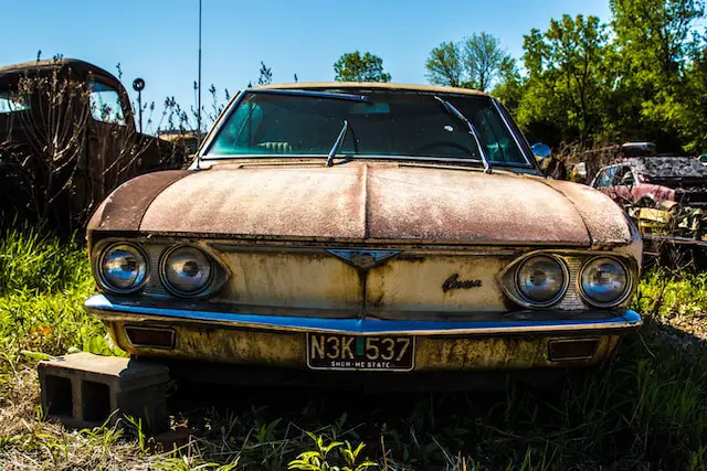 Salvage car at auction