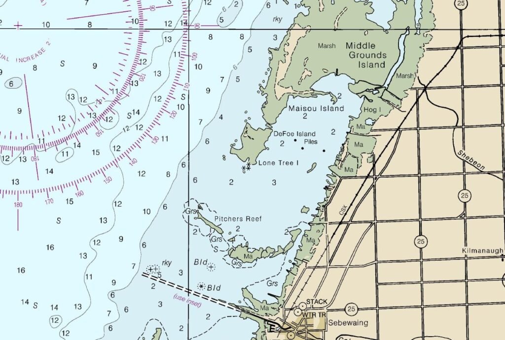 NOAA Map of Pitchers Reef