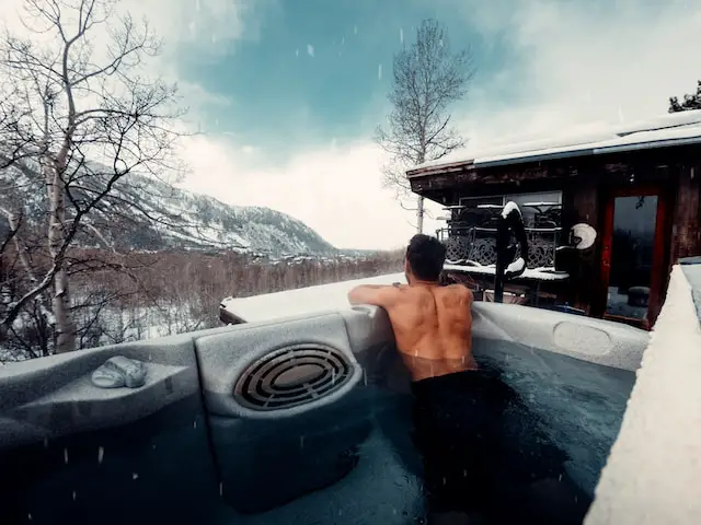 enjoy a hot tub in winter