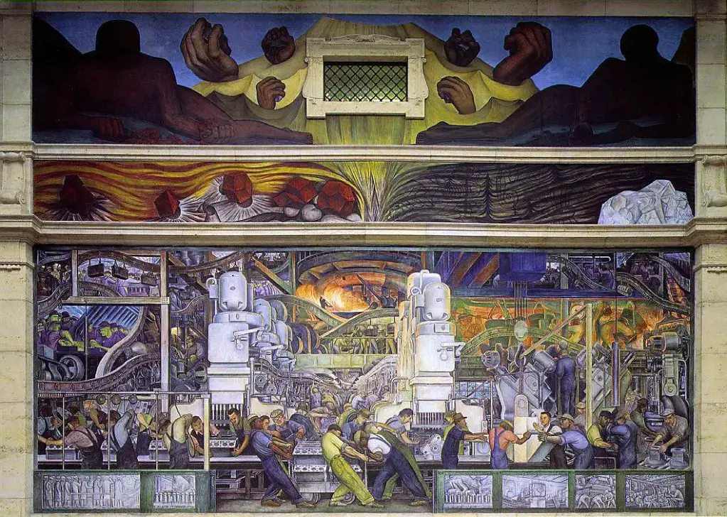 Detroit Industry, by Diego Rivera, North Wall, 1932–33. Detroit Institute of Arts