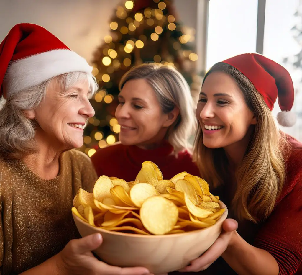 Holiday Party With Homemade potato chips