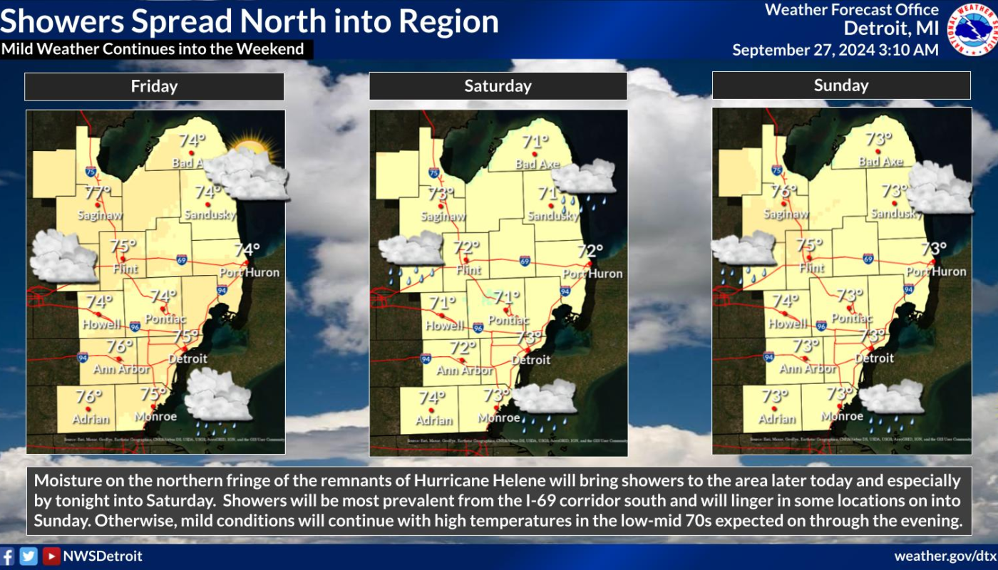 Sougheast Michigan Weather Map