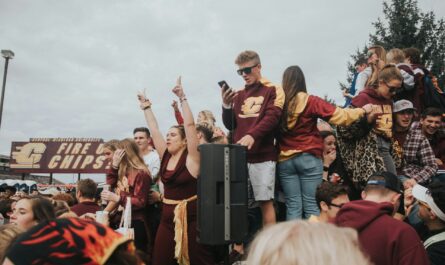 a group of people standing on a stage