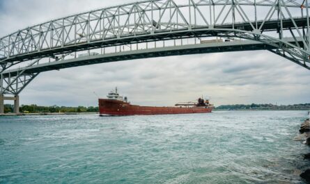 a boat under a bridge