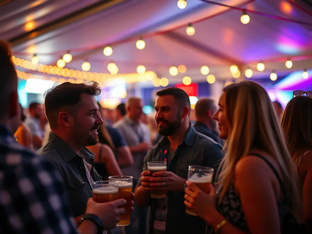 a group of people holding drinks