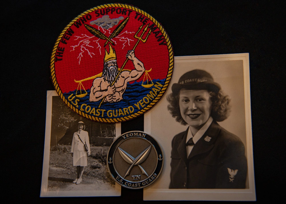 Dollie Bossler - a close up of a badge and a photo of a woman