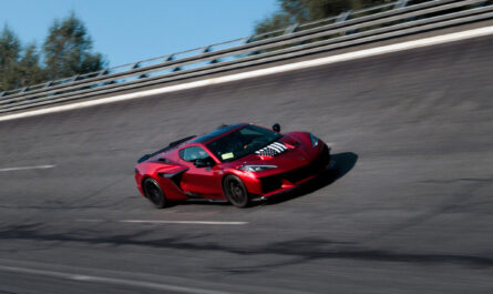 a red sports car on a race track