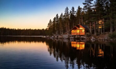 a cabin on the water