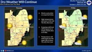 a screenshot of a weather report