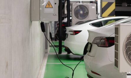 eco friendly electric cars in underground parking