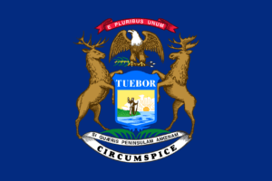 Flag of Michigan, United States of America.