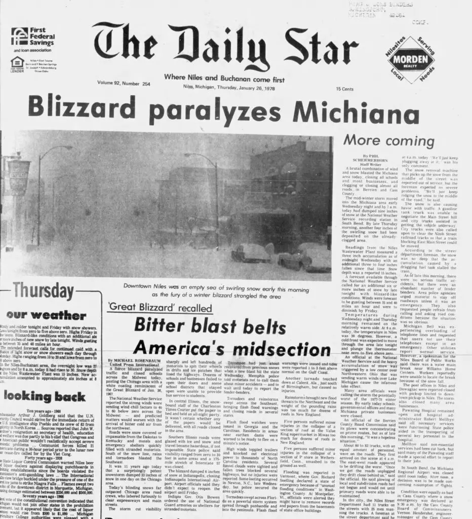 Blizzard Niles Michigan