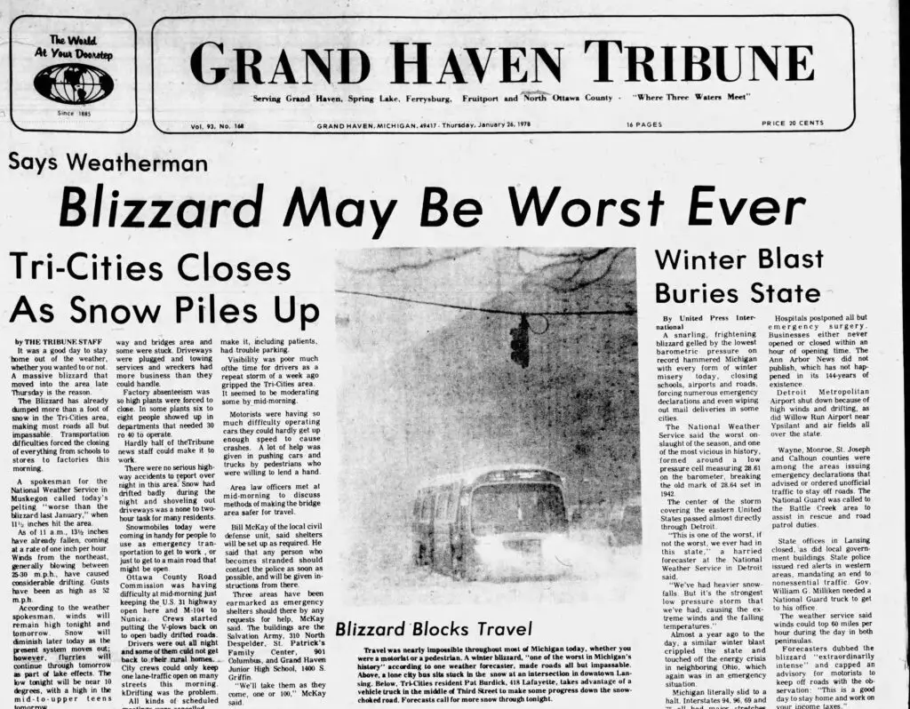 Blizzard Worst Ever - Grand Haven Tribune