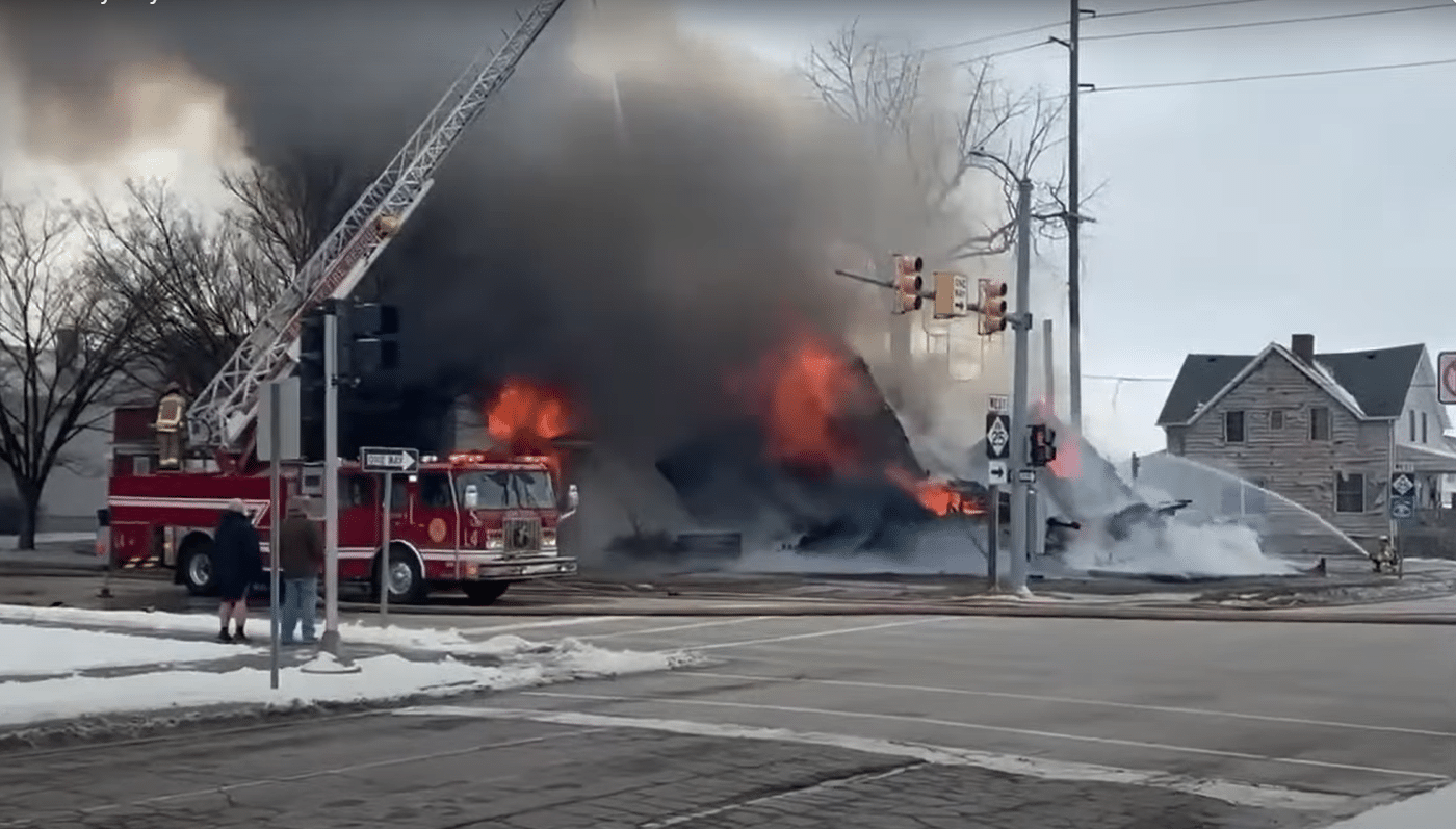 Bay City House Fire - Courtesy MLive YouTube Video Screenshot