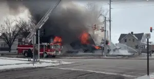 Bay City House Fire - Courtesy MLive YouTube Video Screenshot