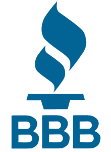 a blue logo with black background