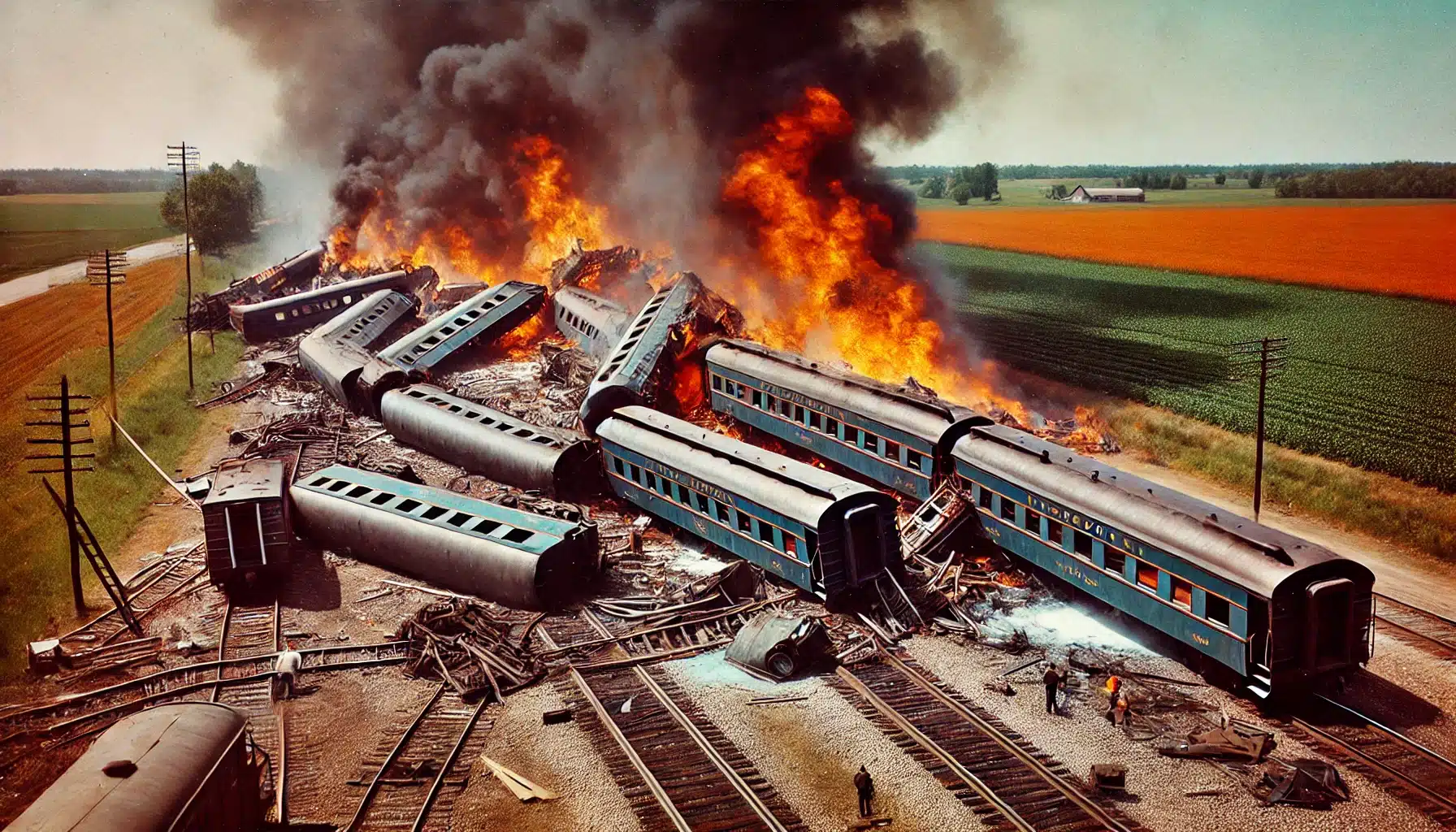 Photo postcard of train wreck near St. Paul / Republic Minnesota