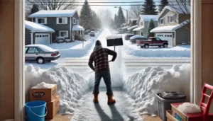 a man standing in the snow