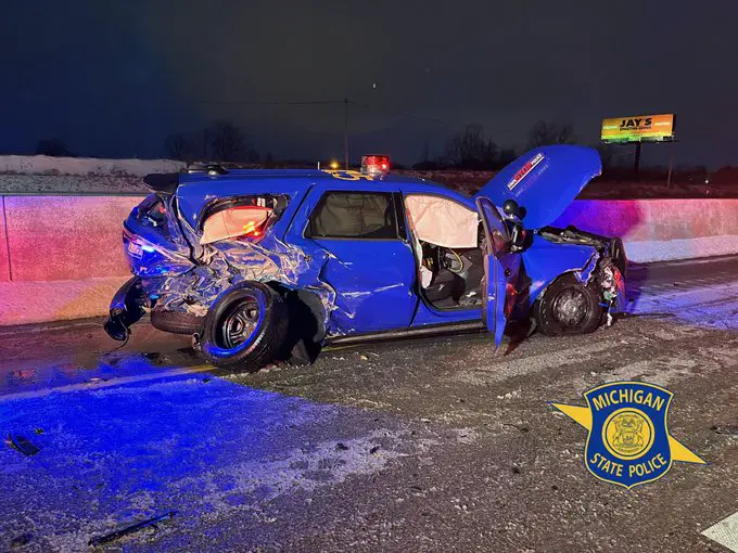 Michiagan State Trooper Injured in I-75 Crash Near M-46 as Suspected Drunk Driver Hits Patrol Car