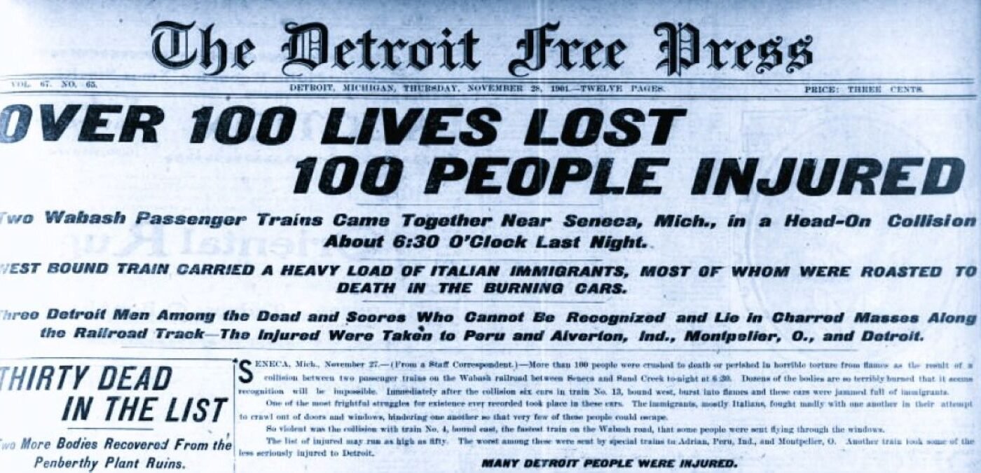 Headlines of the Seneca Wabash Disaster