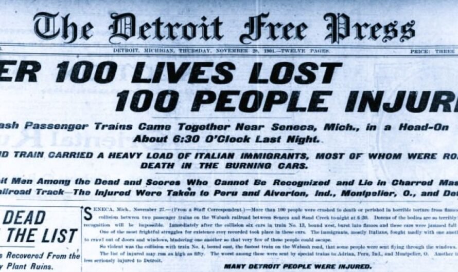 The 1901 Wabash Railway Disaster – Michigan’s Deadliest Train Wreck at Seneca