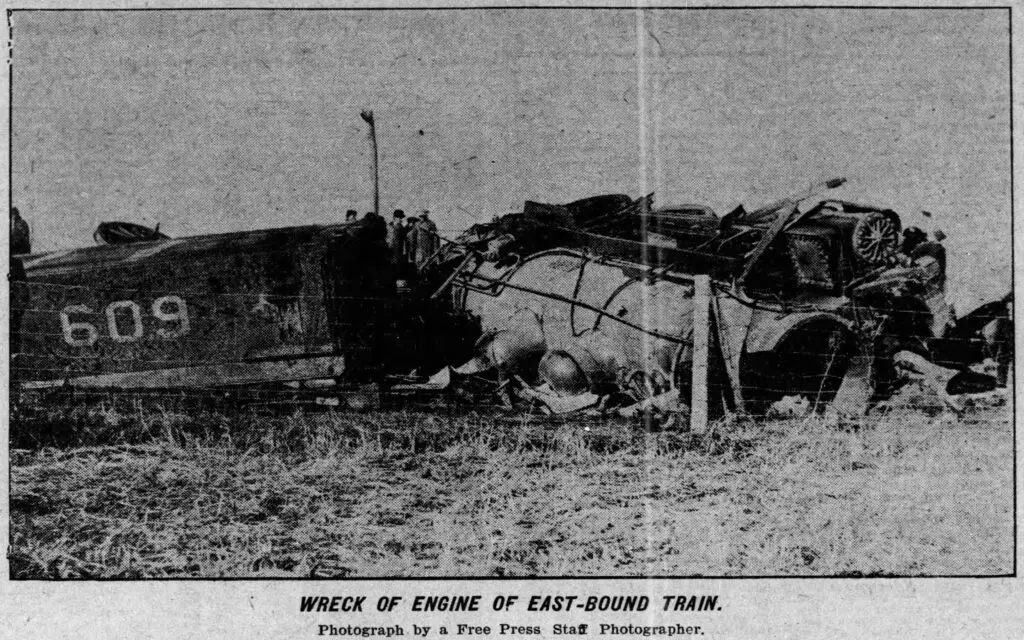 a train crashed into a fence