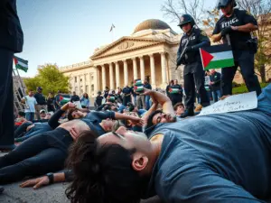 a group of people lying on the ground