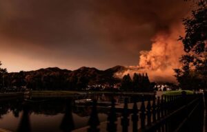 a fire in the mountains