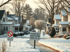 a street with signs on it