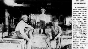 Thomas Dufty, Francis Crawford, “Daddy” Reed, a sawyer in Caseville Lumber 1906