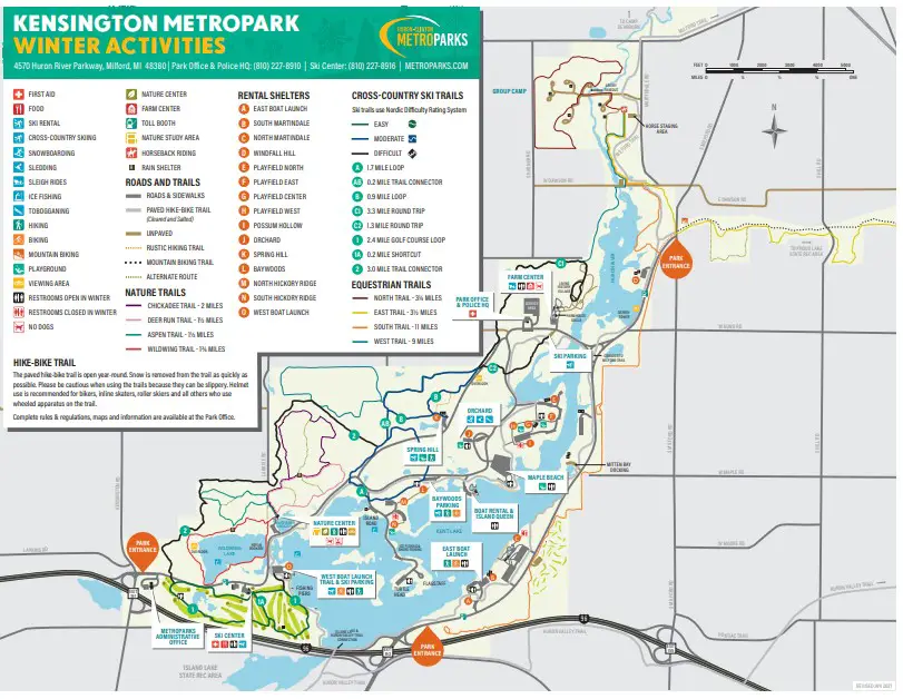 Kensington Metropark Map