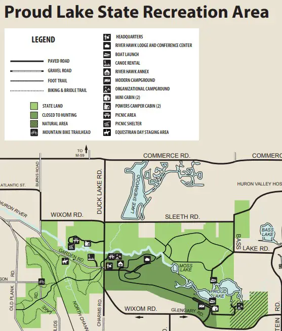 Proud Lake State Recreation Area Map