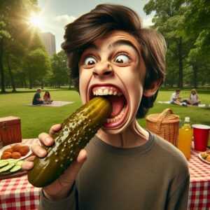 Biting a pickle