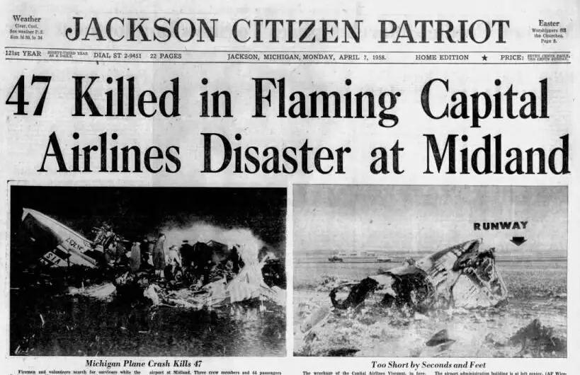 Capital Airlines Flight 67 Crash: The Disaster That Shook Mid-Michigan – April 1958