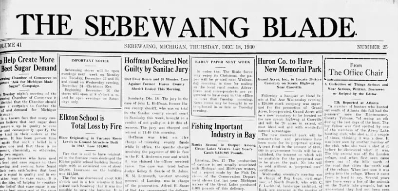 Headlines of the Elkton School Fire