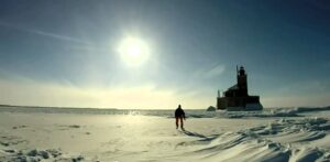 Port Austin Lighhouse in Winter
