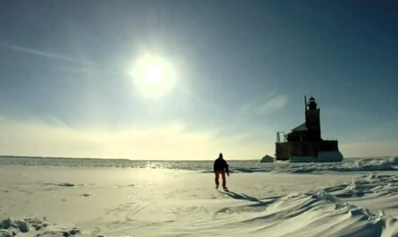 Port Austin Lighhouse in Winter