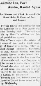 Reports of Lakeside Inn Raid 1927 - Sebewaing Blade