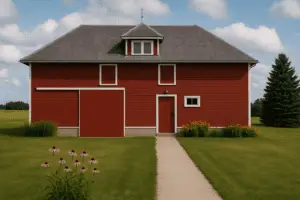 Artist Rendition of the 10 cent horse barn museum in Ubly Michigan